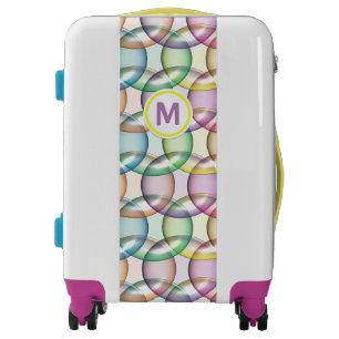 Colorful Transparent Bubbles Monogram Luggage