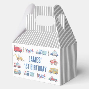 Colorful Transport Birthday Favor Box