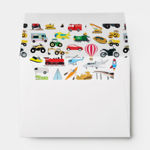 Colorful Transportation & Vehicles Kids Pattern Envelope