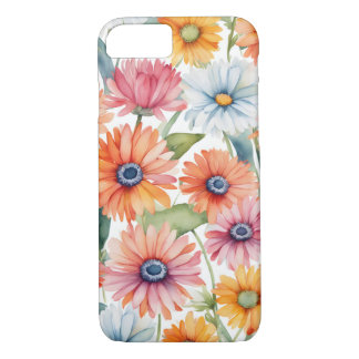 Colorful Transvaal daisy flowers watercolor iPhone 8/7 Case