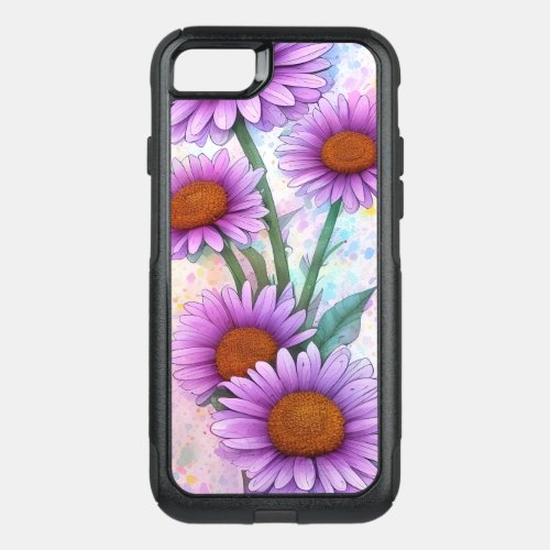 Colorful Transvaal daisy flowers watercolor  OtterBox Commuter iPhone SE87 Case