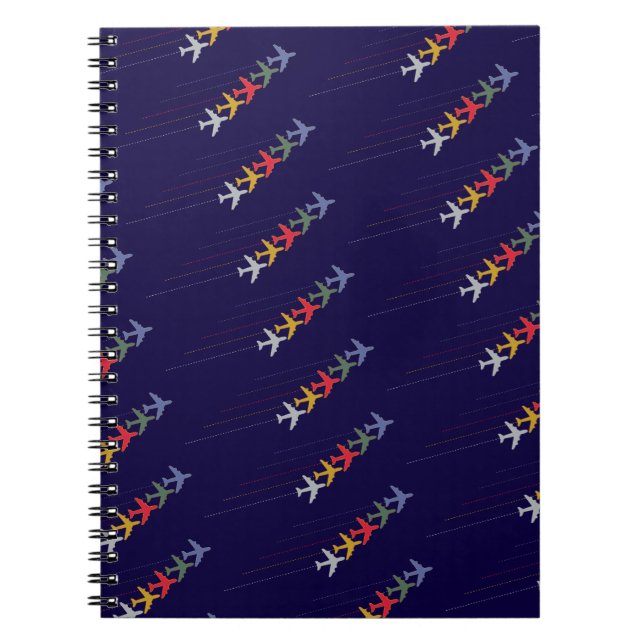 colorful travel airplanes notebook (Front)