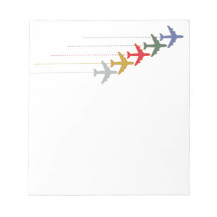 colorful travel airplanes notepad