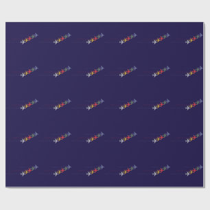 colorful travel airplanes wrapping paper