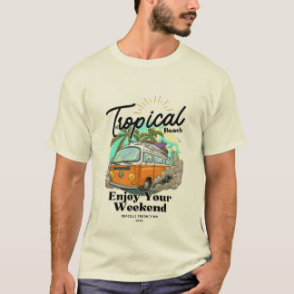 Colorful Travel Beach T-shirt Design