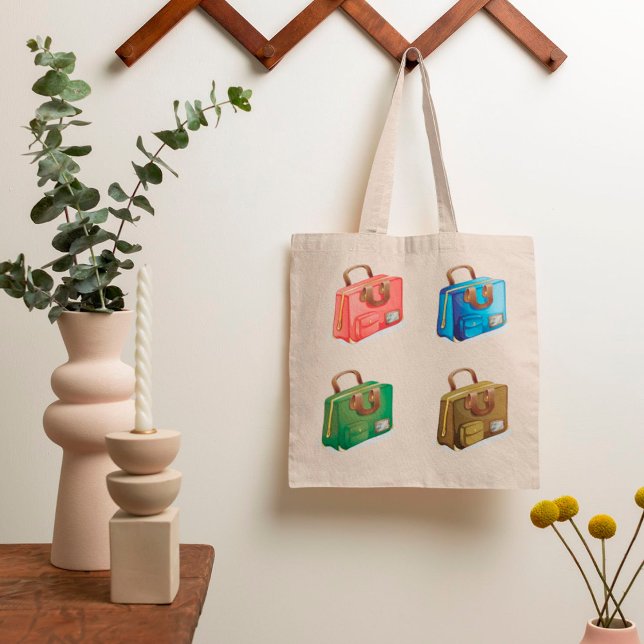 Colorful Travel Briefcase Collection Tote Bag (Creator Uploaded)