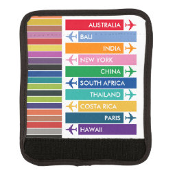 Colorful Travel Bucket List Luggage Handle Wrap