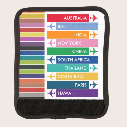Colorful Travel Bucket List Luggage Handle Wrap