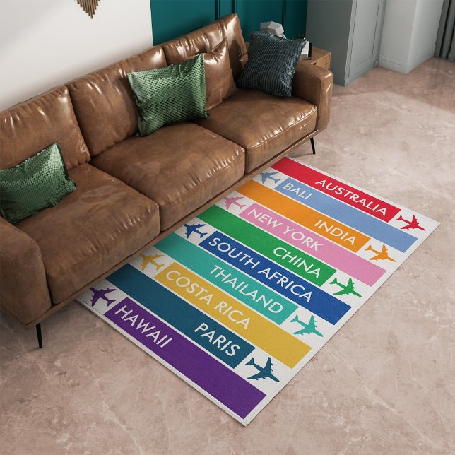Colorful Travel Bucket List Rug (Creator Uploaded)