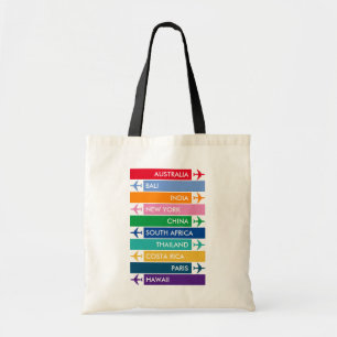 Colorful Travel Bucket List Tote Bag