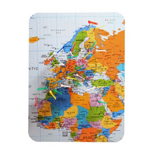 Colorful Travel Map Magnet