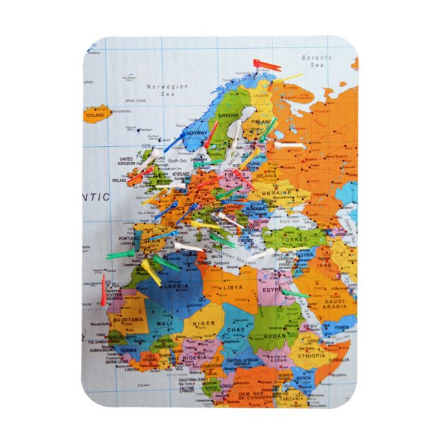 Colorful Travel Map Magnet (Vertical)