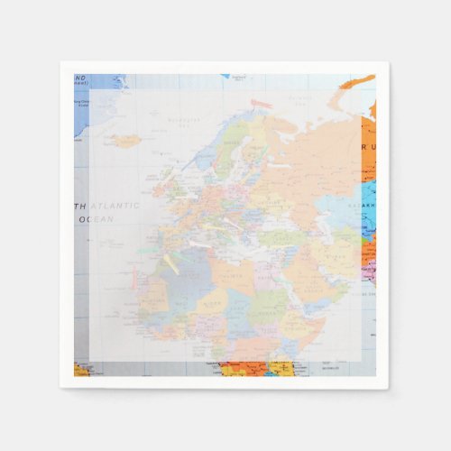 Colorful Travel Map Napkins
