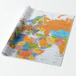 Colorful Travel Map Wrapping Paper