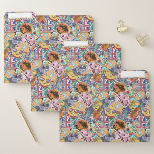 Colorful Travel Sticker Pattern File Folder