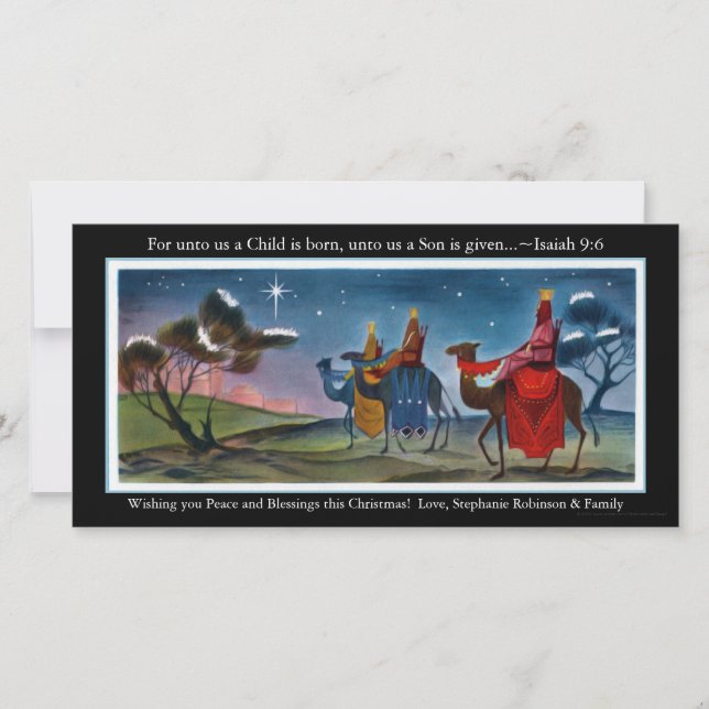 Colorful Travelers Flat Christmas Greeting Card (Front)