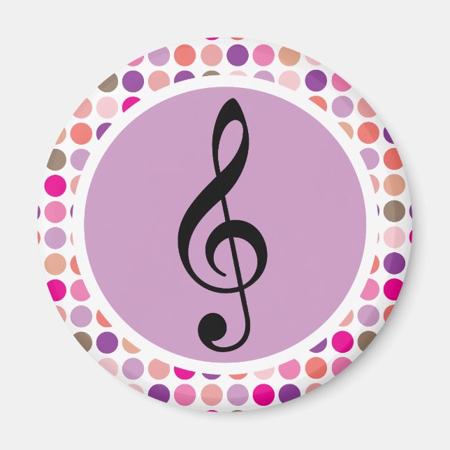 Colorful Treble Clef Fridge Magnet Gift (Front)