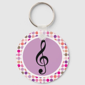 Colorful Treble Clef Keychain Gift by madconductor at Zazzle