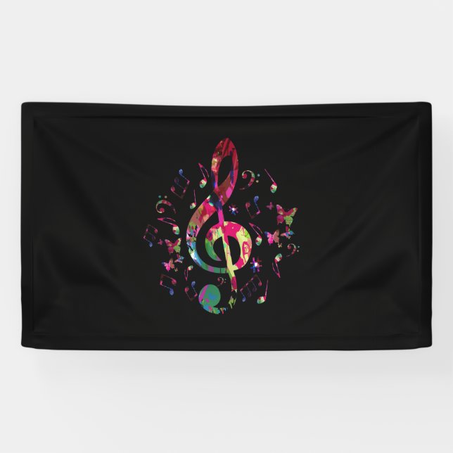 Colorful Treble Clef Music Banner (Horizontal)