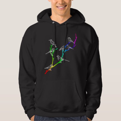 Colorful Tree Birdwatcher Animal Birdwatching Vint Hoodie