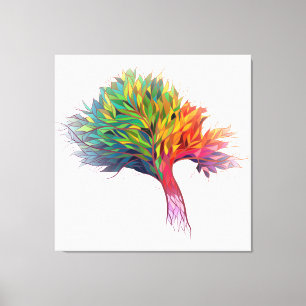 Colorful Tree Burst Canvas Print