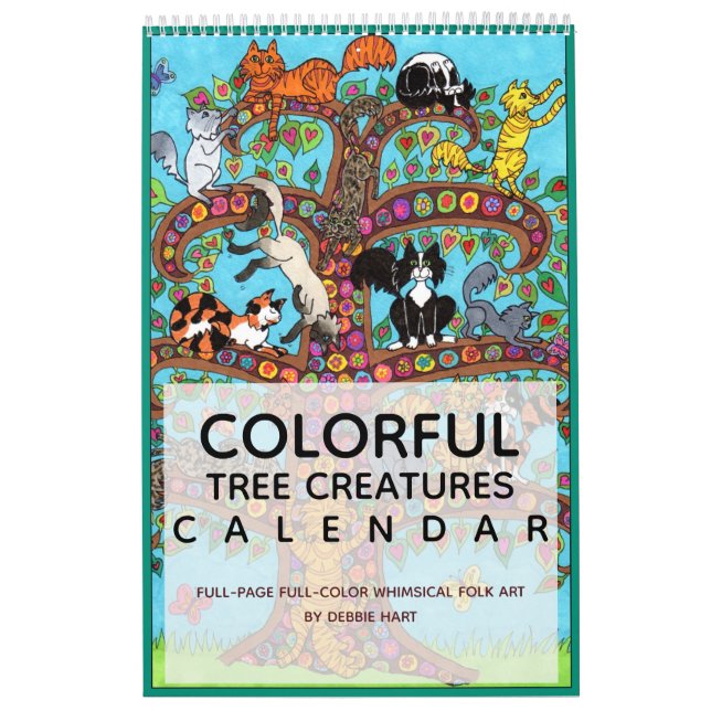 Colorful Tree Creatures Whimsical 2022 Animal Art  Calendar (Cover)