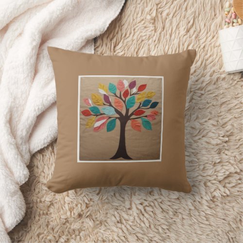 Colorful Tree cushion cover