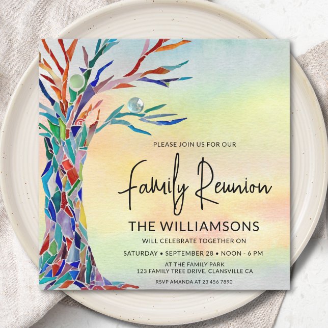 Colorful Tree Family Reunion Invitation (Creator Uploaded)