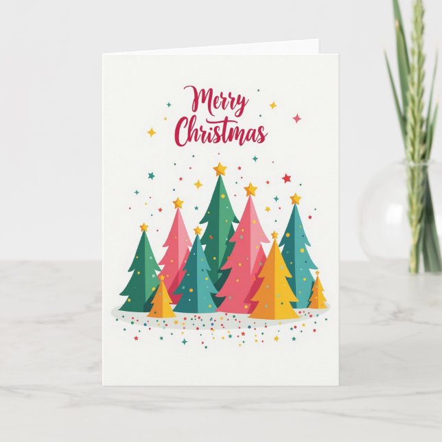 Colorful Tree Forest Card (Front)