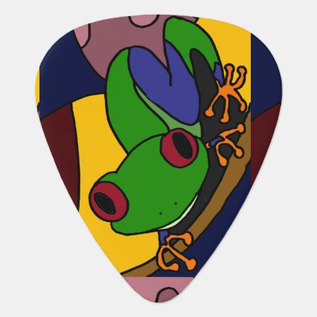 Colorful Tree Frog Art Abstract Guitar Pick