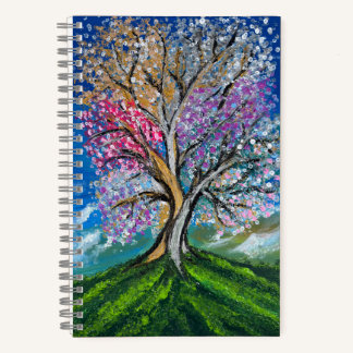Colorful Tree - handmade artwork Notebook