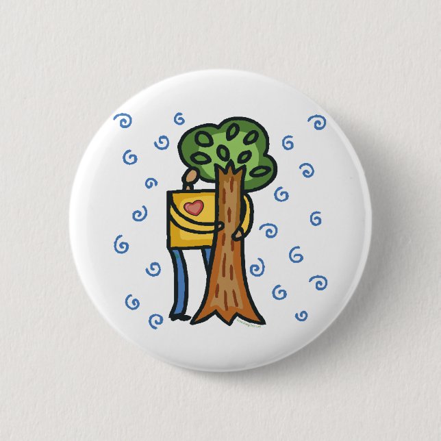 Colorful Tree Hugger Button (Front)