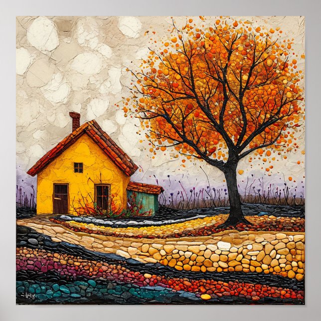 Colorful Tree Landscape Poster (Front)