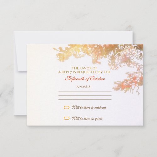 colorful tree leaves elegant rsvp design
