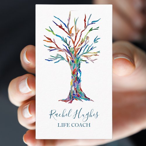 Colorful Tree Life Coach Business Card