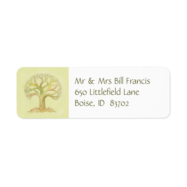 Colorful Tree of Life address label (Front)