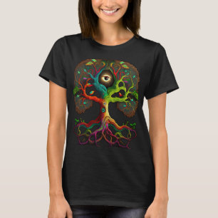 Colorful tree of life All seeing eye magic nature T-Shirt