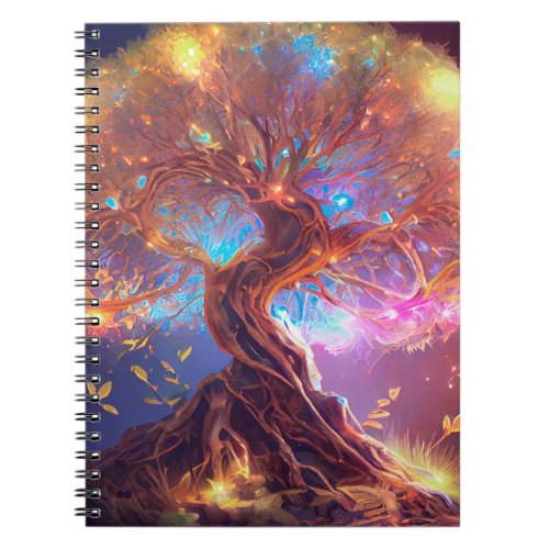 Colorful Tree of Life Ancient Glowing Notebook