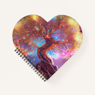 Colorful Tree of Life Ancient Rustic Notebook
