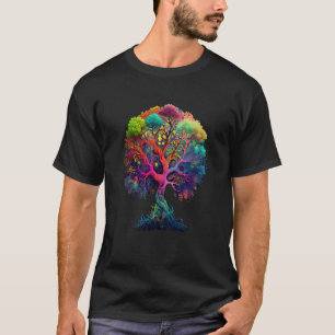 Colorful tree of life Celtic forest nature conserv T-Shirt