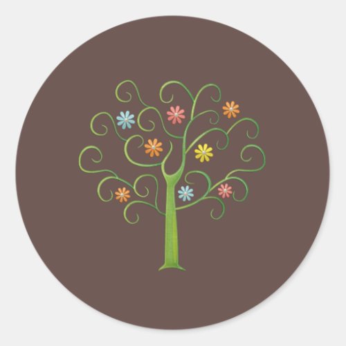 Colorful Tree Of Life Classic Round Sticker