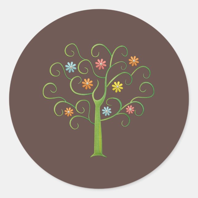 Colorful Tree Of Life Classic Round Sticker (Front)