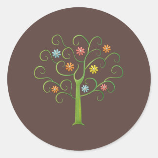 Colorful Tree Of Life Classic Round Sticker