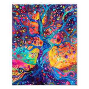 Colorful Tree of Life Rainbow Serenity Nature Art Photo Print