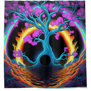 Colorful Tree of Life Shower Curtain