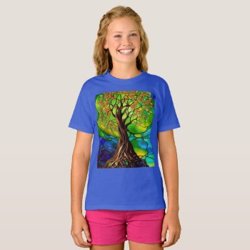Colorful Tree Of Life Stained Glass Look Ii T-shirt by minx267 at Zazzle
