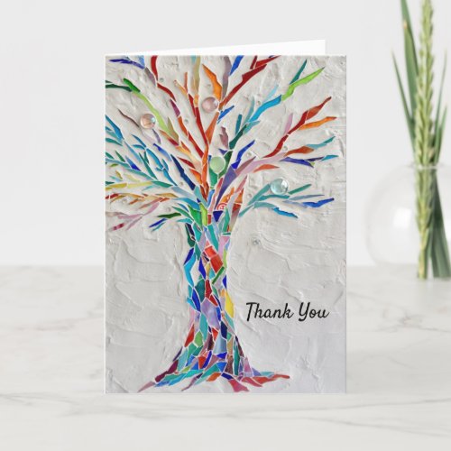 Colorful Tree Of Life Thank You Card