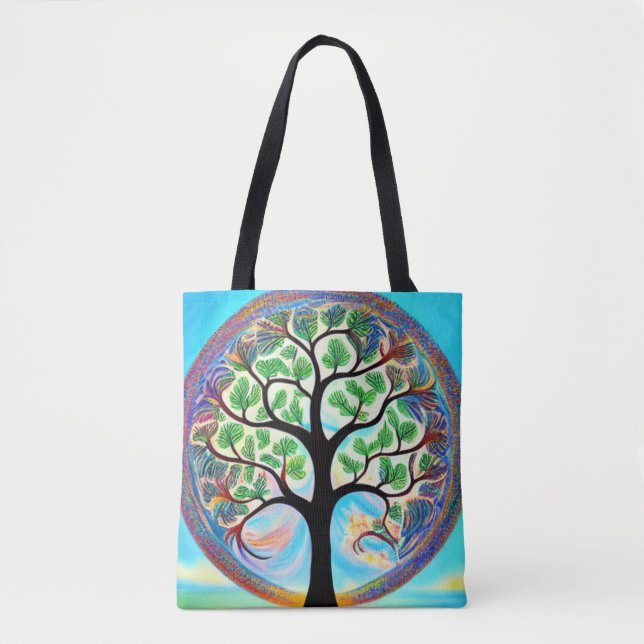 Colorful Tree of Life Tote Bag (Front)