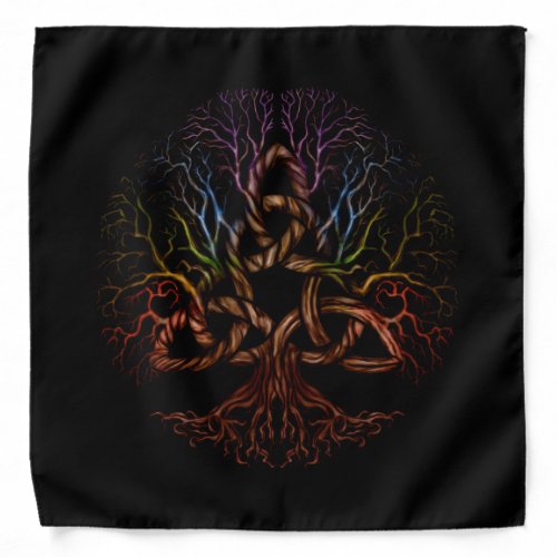 Colorful Tree of life with Triquetra Bandana