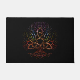 Colorful Tree of life with Triquetra Doormat
